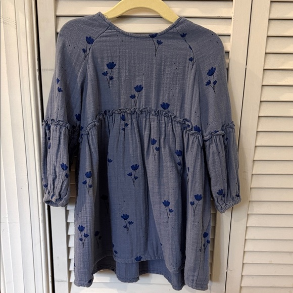 Zara Other - Zara Light Blue Dress with Royal Blue Floral Print